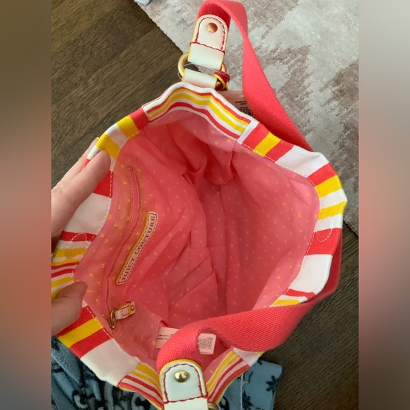 JUICY COUTURE Striped Yellow Orange Hobo Cotton Fabric Shoulder Bag BRAND NEW - Picture 15 of 16